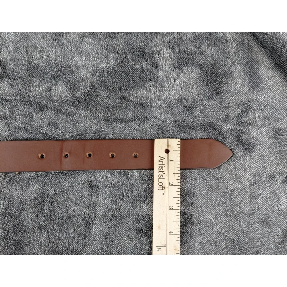 Timberland Mens Brown Leather Casual Dress Belt Gunmetal‎ Buckle Assembled USA